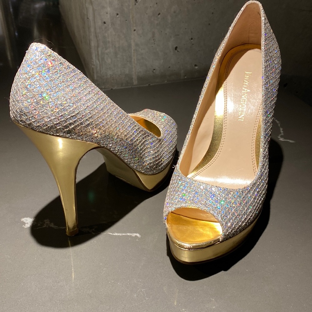 Enzo Angiolini Holographic Sparkle Heels